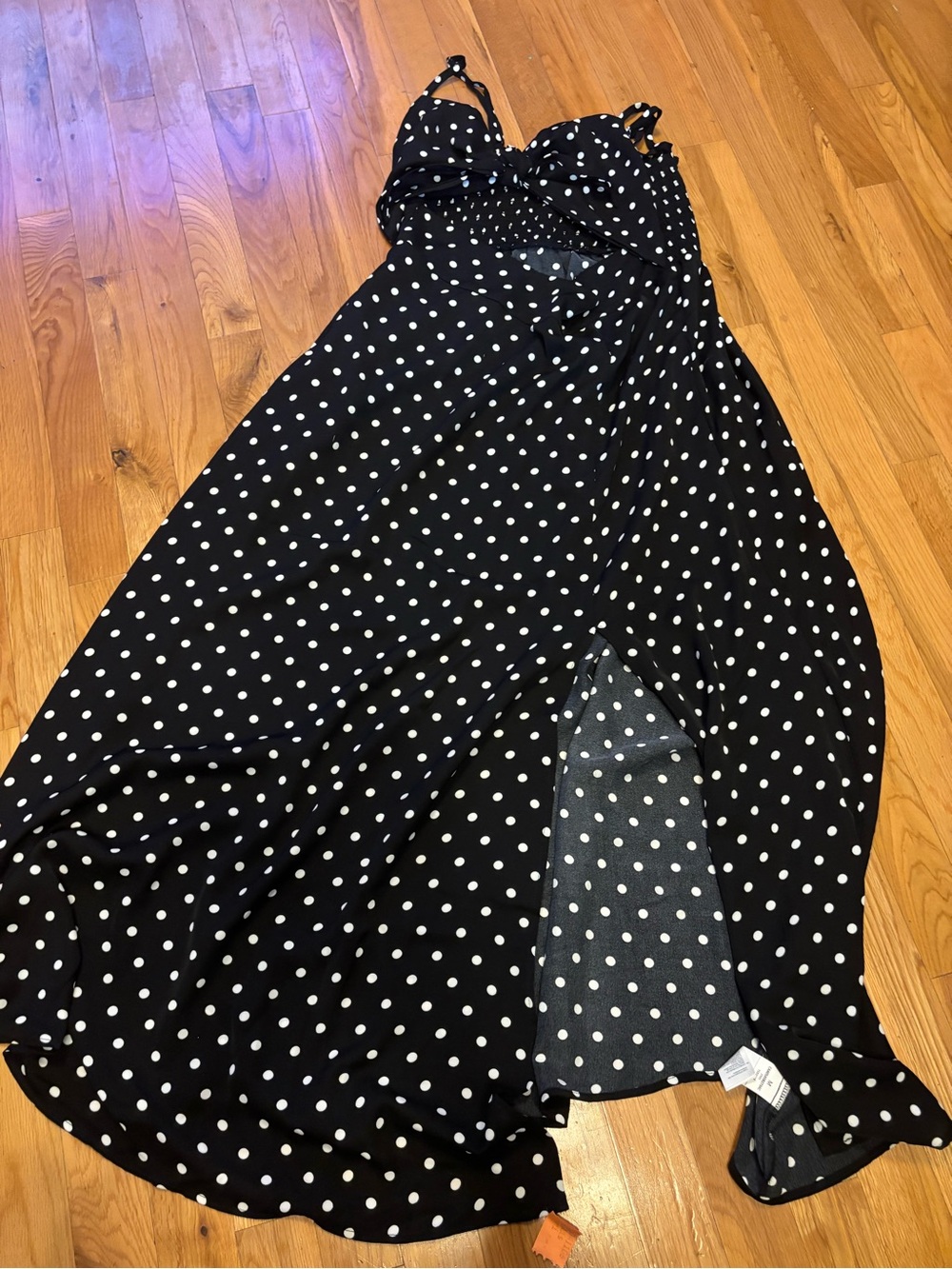 Cupshe Black & White Polka Dot Wrap Maxi Dress
